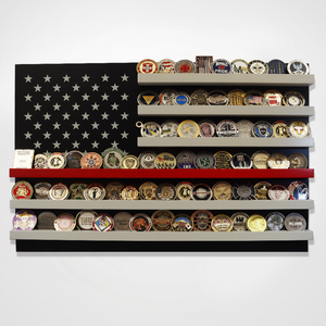 Large Red Line Coin Display