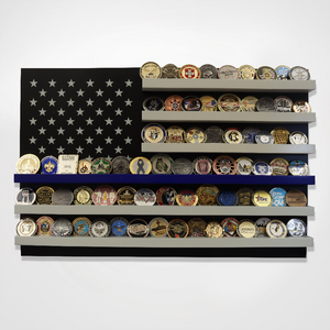 Large Blue Line Coin Display