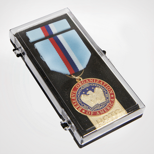 Gold ROTC Medal in Plastic Display Case