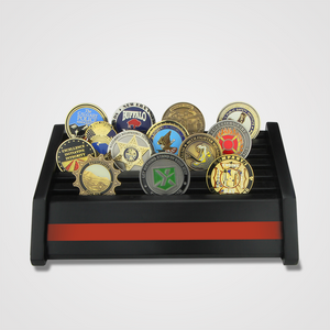 Red Line Wooden 24 Coin Display