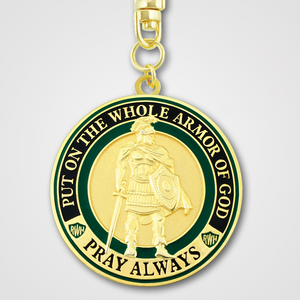 Gold Armor of God Key Chain-Front
