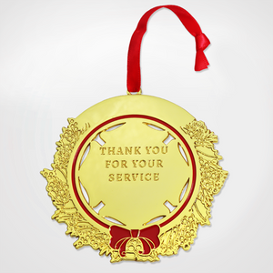 Red Line Wreath Ornament