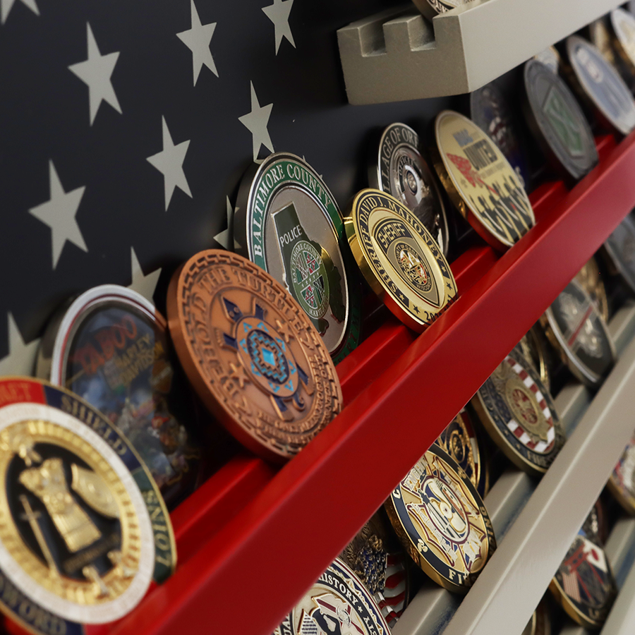 Line Coin Large Red Line Coin Display – SymbolArts Shop