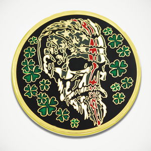 Lucky Bearded Red Line Skull Coin