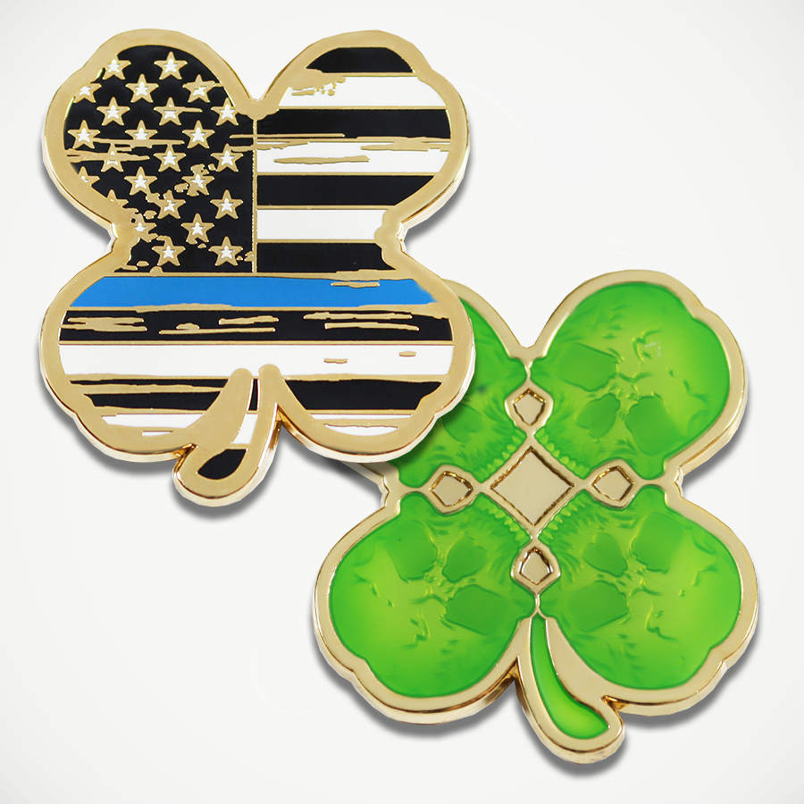 Lucky Clover Blue Line Flag Coin – SymbolArts Shop