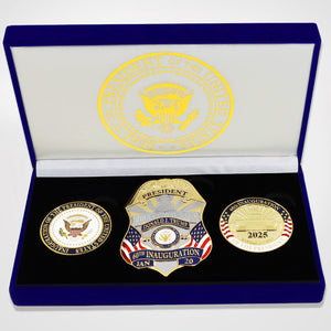 PRE-ORDER (see description) 2025 Trump Inauguration Badge & Coin Set