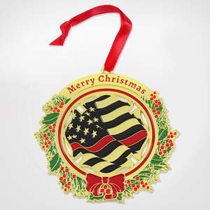 Red Line Wreath Ornament