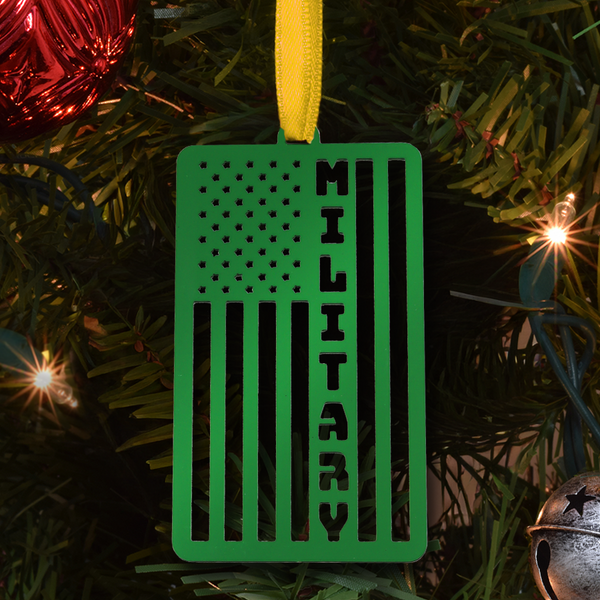 Green Metallic Military Flag Ornament – SymbolArts Shop