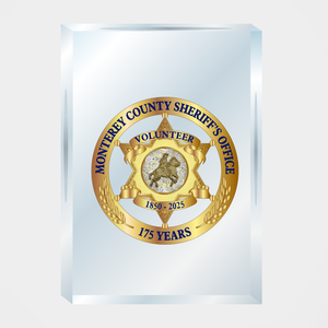 Monterey County Sheriff 175th Anniversary Lucite Badge Display