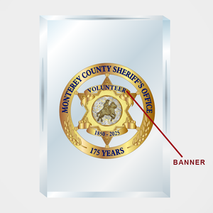 Monterey County Sheriff 175th Anniversary Lucite Badge Display