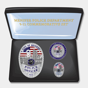 Menifee Police 9-11 Commemorative Badge, Pin & Coin Set