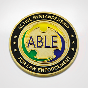 
            
                Load image into Gallery viewer, Active Bystandership for Law Enforcement Challenge Coin Front
            
        