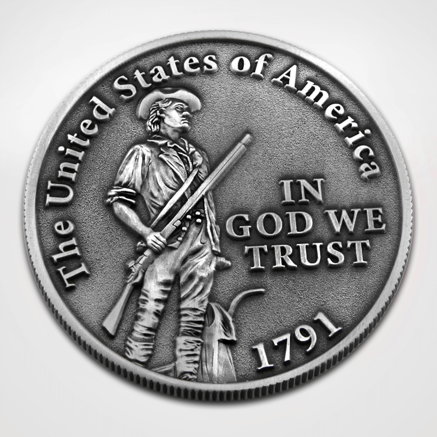 2nd Amendment Coin - Front minute man Soldier