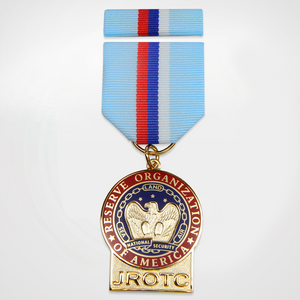 JROTC Medal award with Blue, Red and White Ribbon Attachment