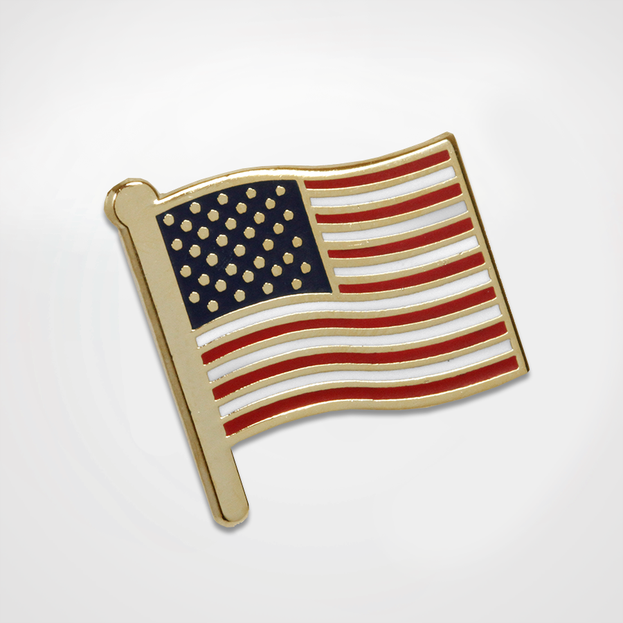 Mini USA Flag gold pin