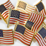 Multiple mini USA flag gold pins