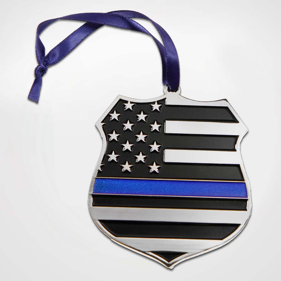 Blue Line Badge Ornament