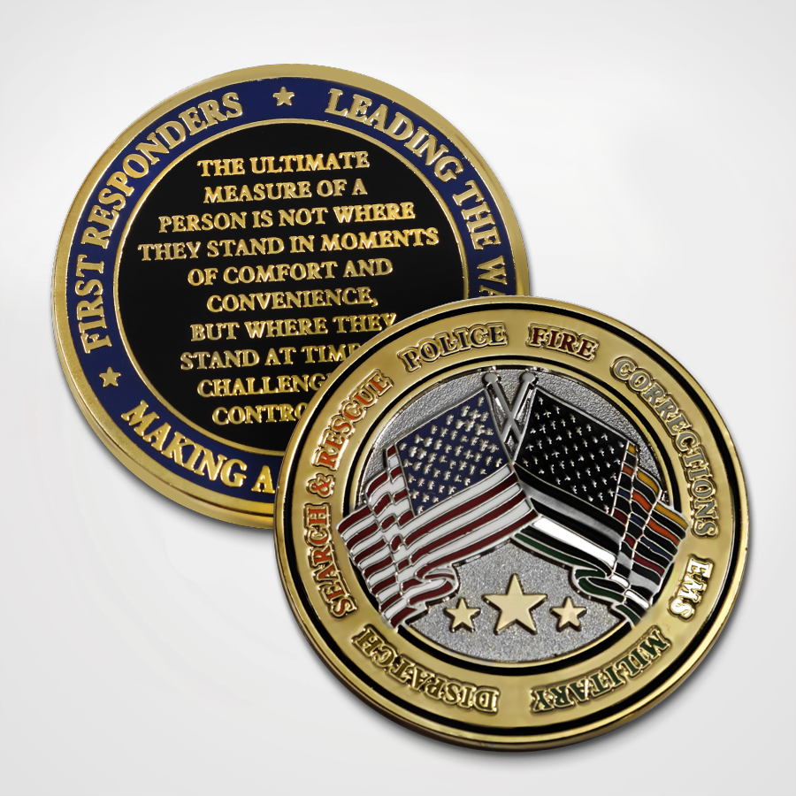 first Responder Coin with corresponding colors