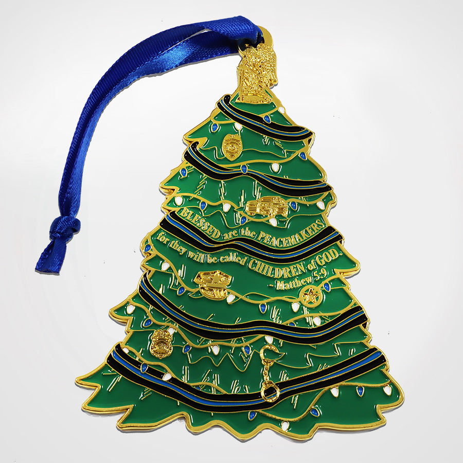 
            
                Load image into Gallery viewer, Blue Line Christmas Tree Ornament
            
        