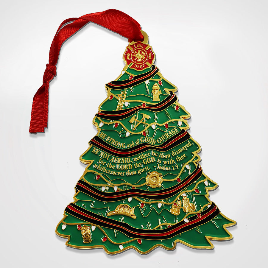 Red Line Christmas Tree Ornament