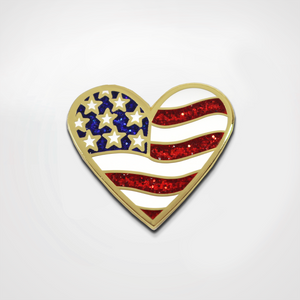 Mini USA Heart Pins Pack of 10
