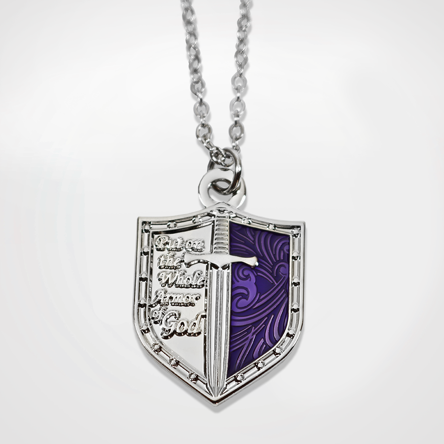 Armor of God Purple Shield Pendant