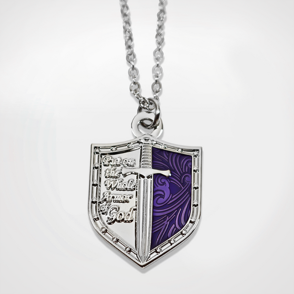 Armor of God Purple Shield Pendant – SymbolArts Shop