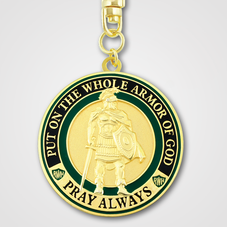 
            
                Load image into Gallery viewer, Gold Armor of God Key Chain-Front
            
        
