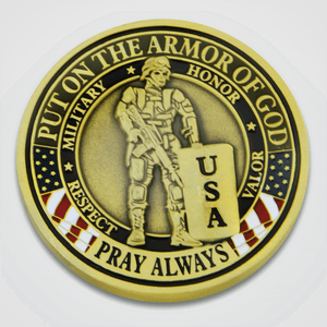 
            
                Load image into Gallery viewer, Armor of God Military Coin-Front
            
        