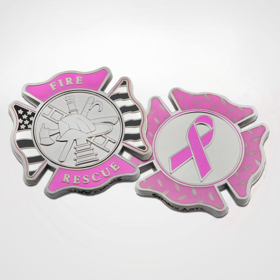 Pink Fire and Rescue Maltese Coins