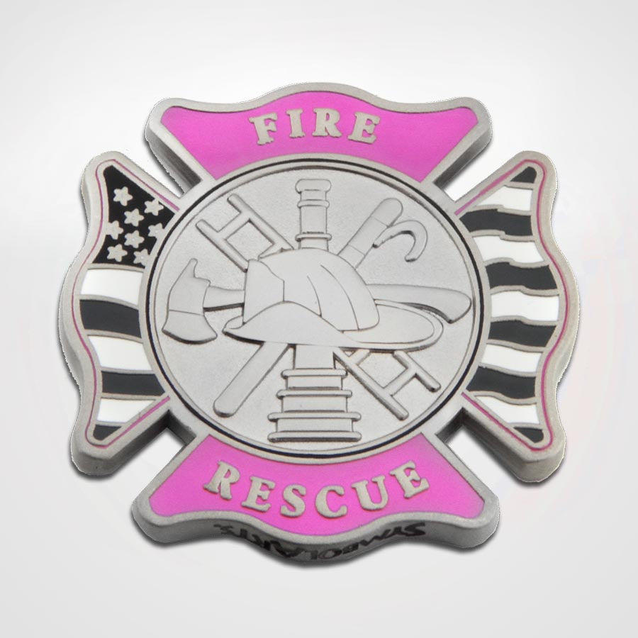 
            
                Load image into Gallery viewer, Pink Fire and Rescue Maltese Coin Front
            
        