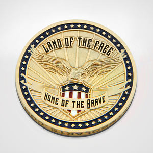Land of Free, Home of Brave Military Service Thank You Coins Back