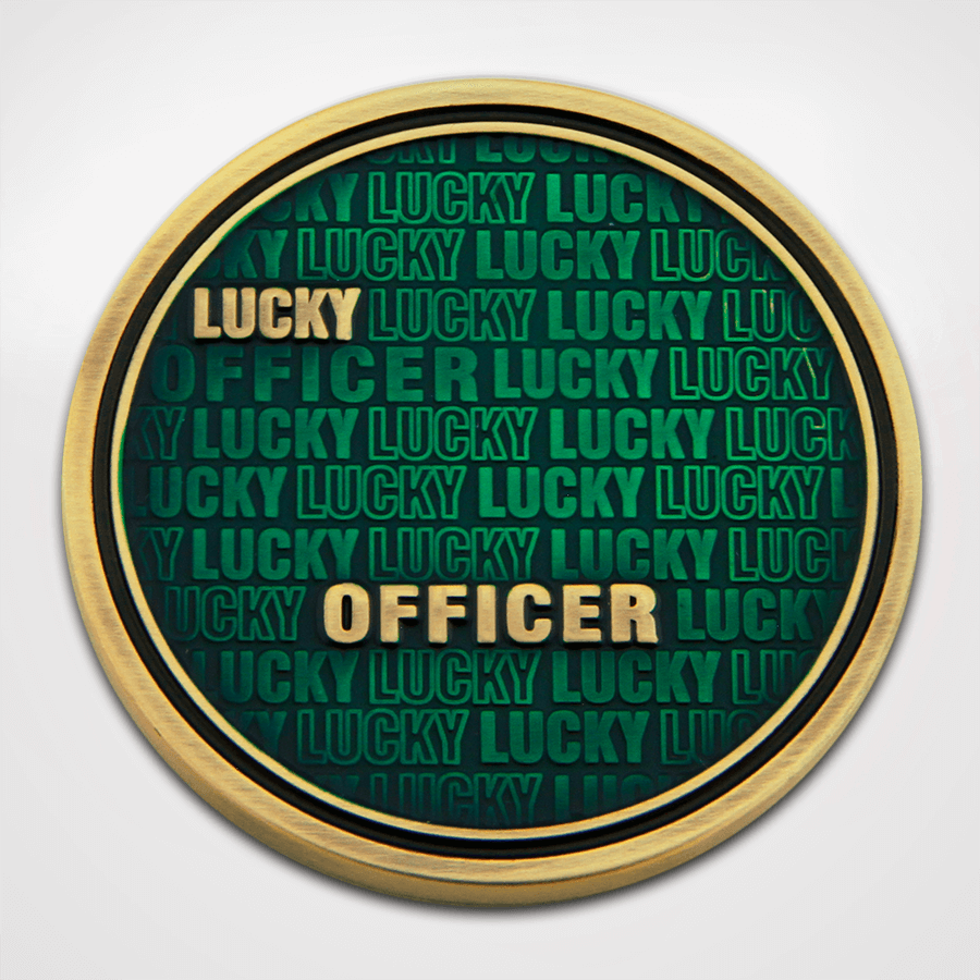 
            
                Load image into Gallery viewer, Lucky Police Officer Coin - Back Lucky Green
            
        