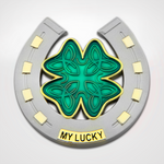 Lucky Coins horseshoe and 4 leaf clover Front
