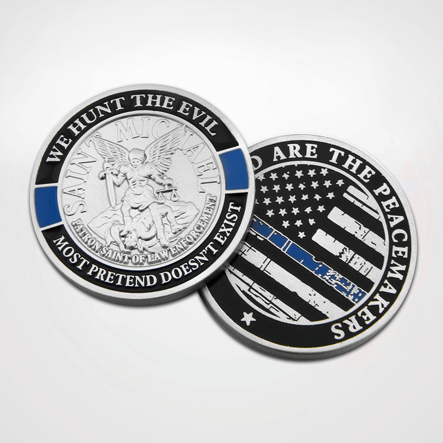 Silver Plated Challenge Coin Police Challenge Coin With St Michael Prayer -  Meaningful Gift For Law Enforcement Officers Police Officer Appreciation  Gift