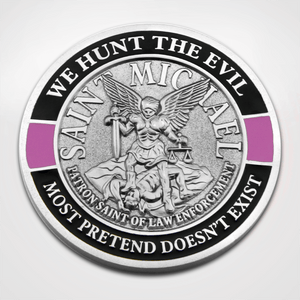 St. Michael Pink Line Coin - We hunt the evil